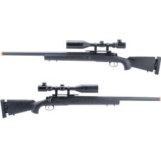 S&T M24 USMC Scout Sniper Bolt Action Airsoft Sniper Rifle (Color: Black / Gun Only)