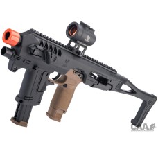 CAA Airsoft Micro Roni Pistol Carbine Conversion Kit for P320 M17 & M18 GBB Pistols (Color: Black)