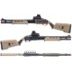 Golden Eagle x Alpha Tactical Gas Powered 3/6 Shot Pump Action Airsoft Shotgun (Color: Tan / Tactical)