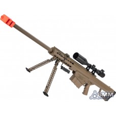 6mmProShop Barrett Licensed M82A1 Bolt Action Powered Airsoft Sniper Rifle (Color: Tan)