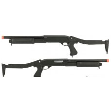 CYMA Standard Full Metal M870 3-Round Burst Multi-Shot Shell Loading Airsoft Shotgun (Model: Folding Stock Full Metal)