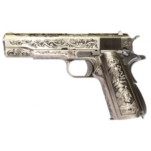 WE 1911 Classic Floral Pattern GBB Pistol Airsoft - Silver canada