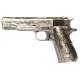 WE 1911 Classic Floral Pattern GBB Pistol Airsoft - Silver