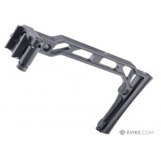 5KU Skeletonized Folding Stock for AK Series Airsoft (Model: Arced Frame / Picatinny Adapter / Fixed Buttplate)
