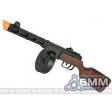 6mmProShop PPSh-41 Steel Bodied Electric Blow Back EBB Airsoft AEG Submachine Gun w/ Drum & Stick Magazines