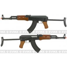 CYMA Standard Full Metal AK47-S Airsoft AEG Rifle w/ Steel Folding Stock and Real Wood Furniture