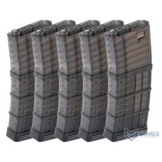 EMG 190rd Lancer Systems Licensed L5 AWM Airsoft Mid-Cap Magazines (Color: Black Smoke / Pack of 5)