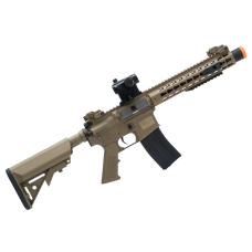 Matrix / S&T Sportsline M4 RIS Airsoft AEG Rifle w/ G3 Micro-Switch Gearbox (Model: Dark Earth Keymod 10" w/ Suppressor)