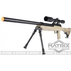Matrix ASR SR-2 Shadow Op Bolt Action Airsoft Sniper Rifle w/ LE Stock, Bipod, and Scope (Desert)