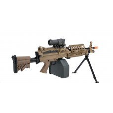 A&K / Cybergun FN Licensed M249 SAW Machine Gun w/ Metal Receiver (Model: MK46 / Dark Earth)