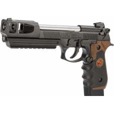 WE-Tech BioHazard Barry Burton M92 Custom GEN II Gas Blowback Airsoft Pistol (Model: Semi/Full Auto w/ Brown Grip)