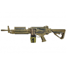 A&K x SP Systems Custom FN Licensed MK46 Mod.1 Light Machine Gun (Black, Battle Worn, Battle Worn FDE)