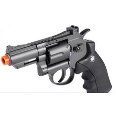 WG CO2 Full Metal High Power Airsoft 6mm Magnum Gas Revolver (Length: 2.5" / Black)